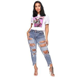 Fashion Nova Cropped Mom Jean